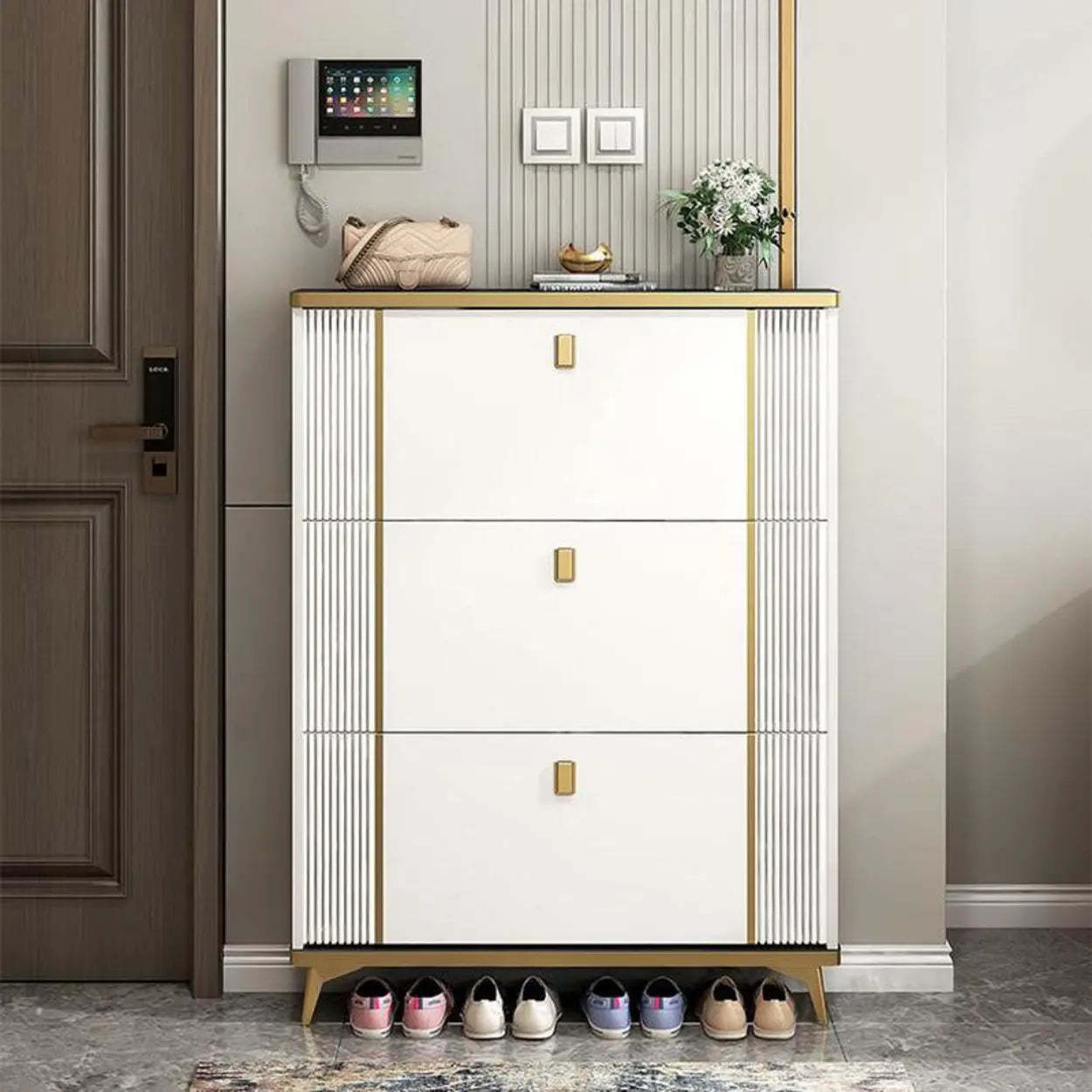 Drop-Front Shoe Storage Cabinet