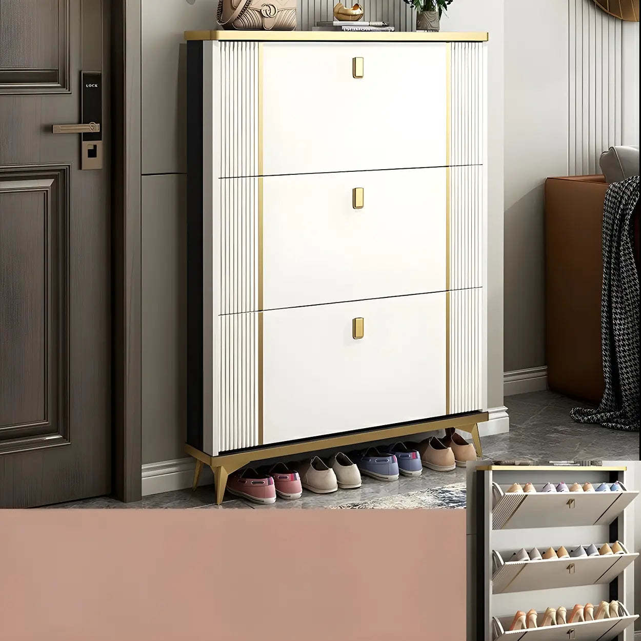 Drop-Front Shoe Storage Cabinet