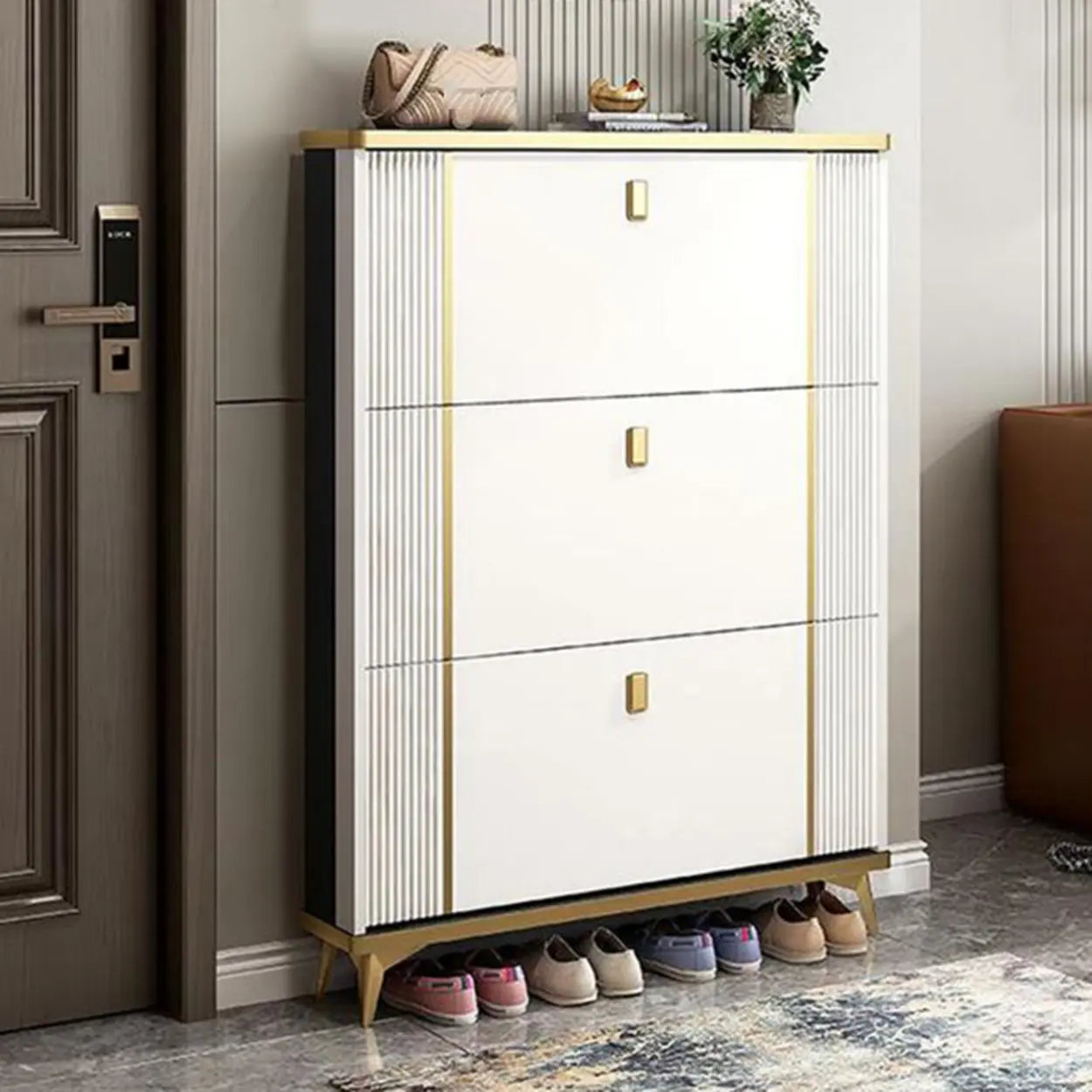 Drop-Front Shoe Storage Cabinet