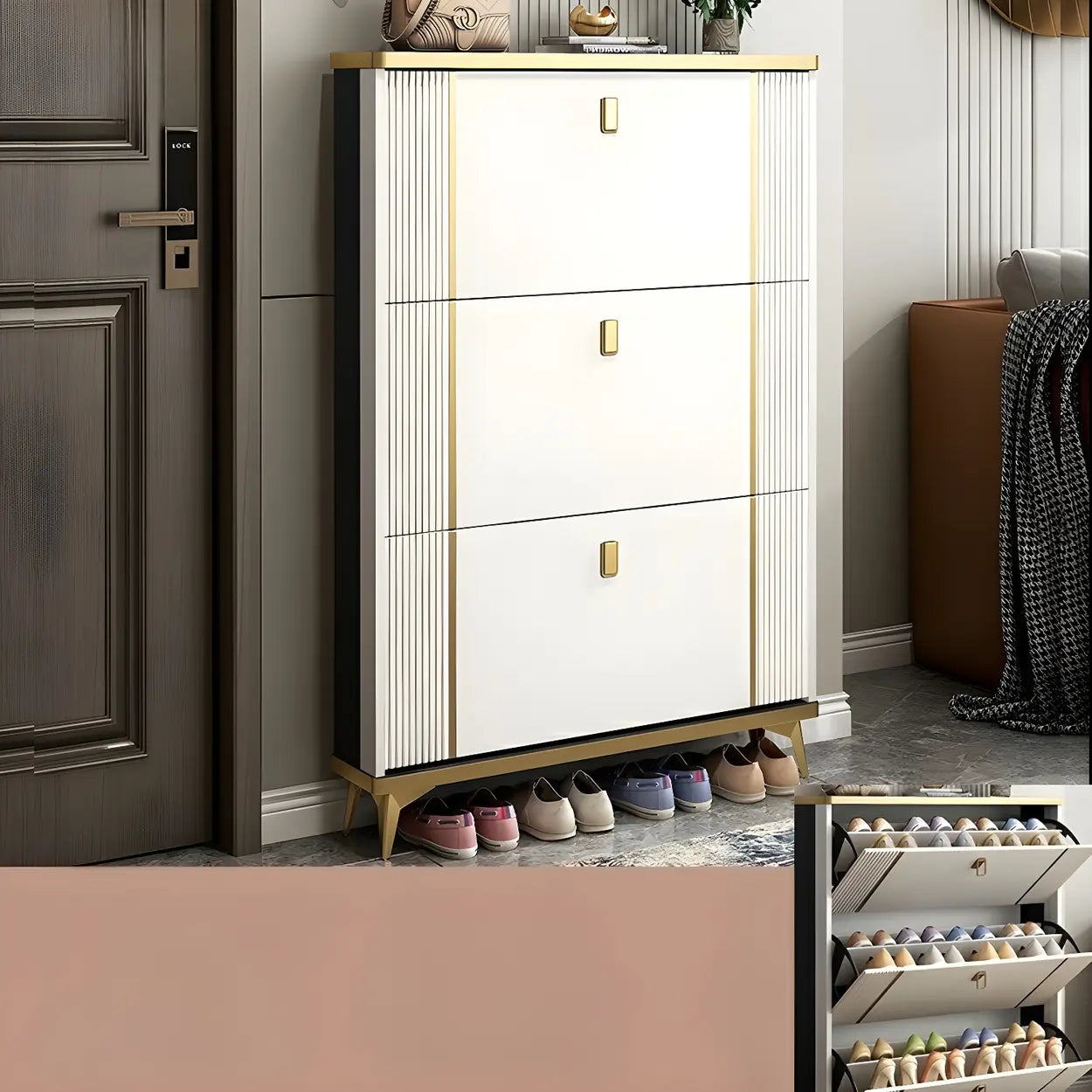 Drop-Front Shoe Storage Cabinet