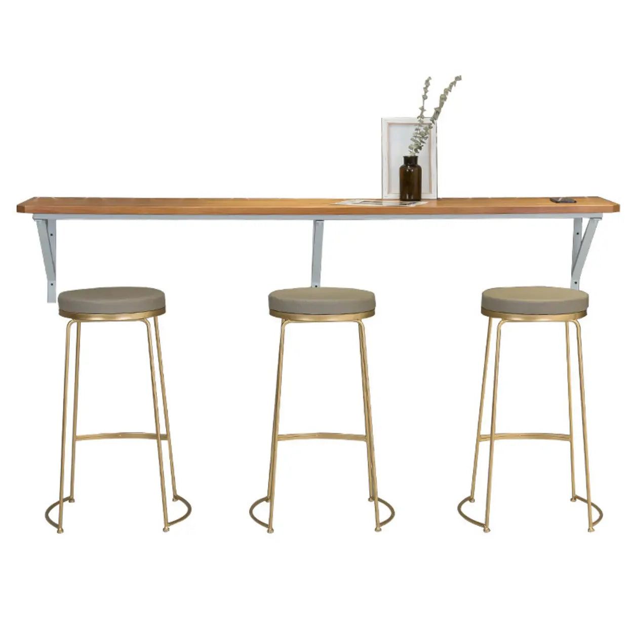 Modern Wood Adjustable Wall-Mounted Bar Table — Table Only