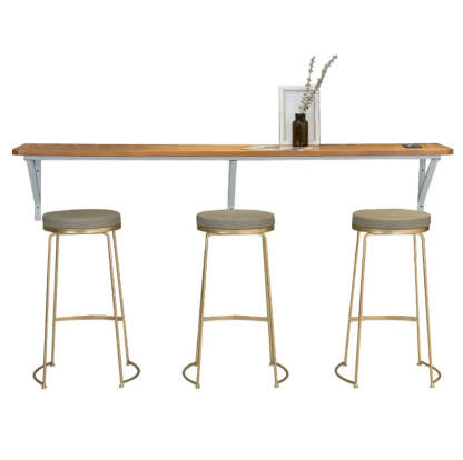 Modern Wood Adjustable Wall-Mounted Bar Table — Table Only