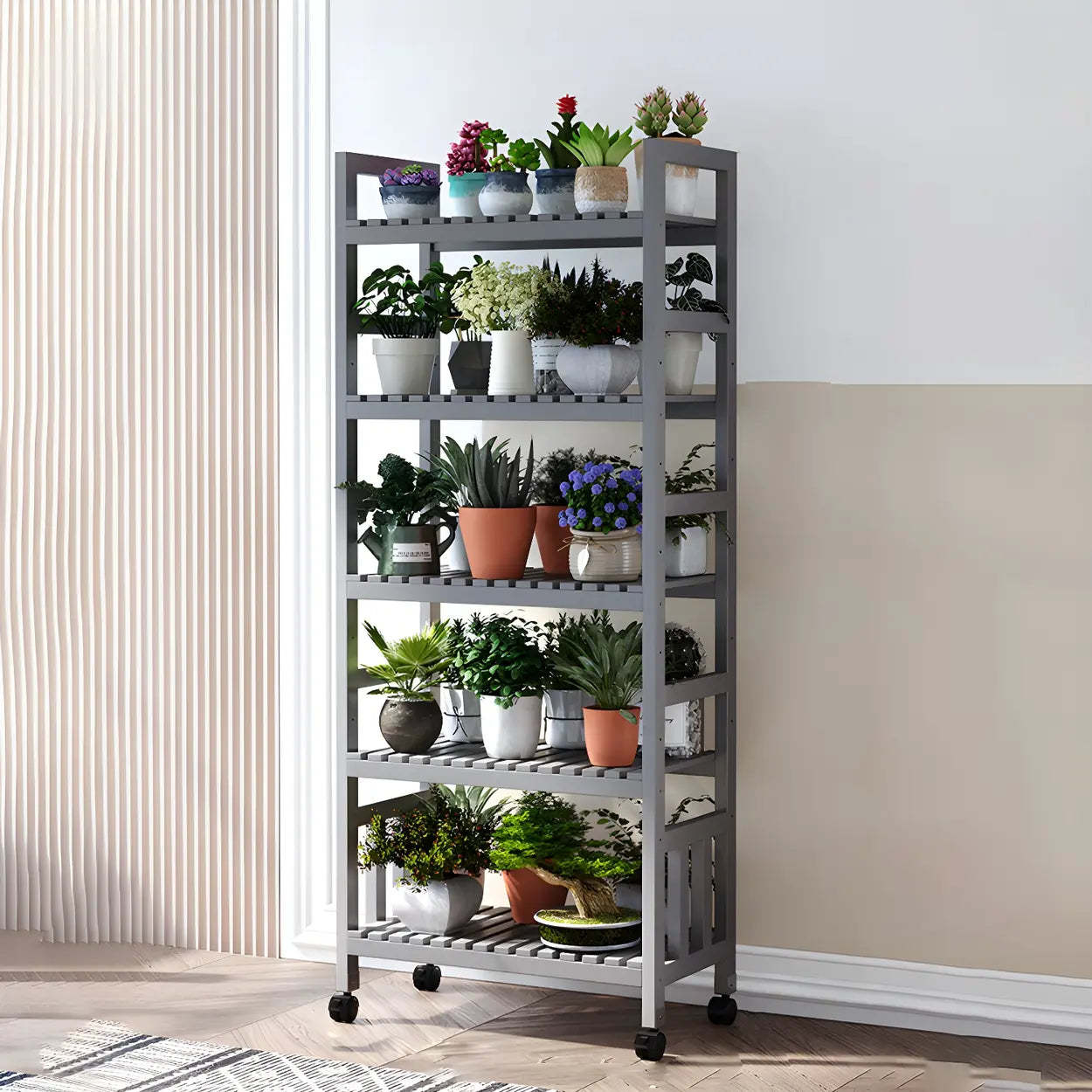 Plant casters gray wood out no profit f — 39"L x 10"W x 57"H