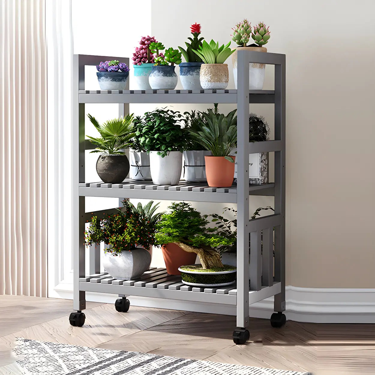 Lighom plant multi-tier wood bamboo out no profit f for hallway