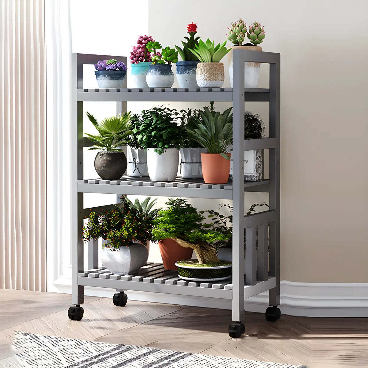 Lighom plant multi-tier wood bamboo out no profit f for hallway