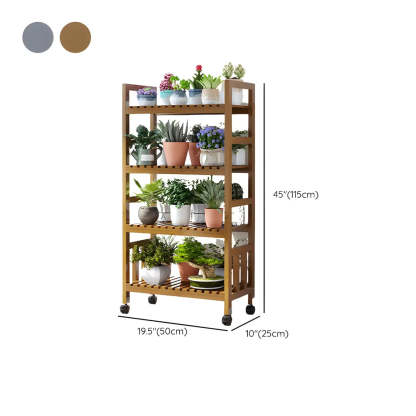 Wood Multi-Tier Plant Stand with Casters