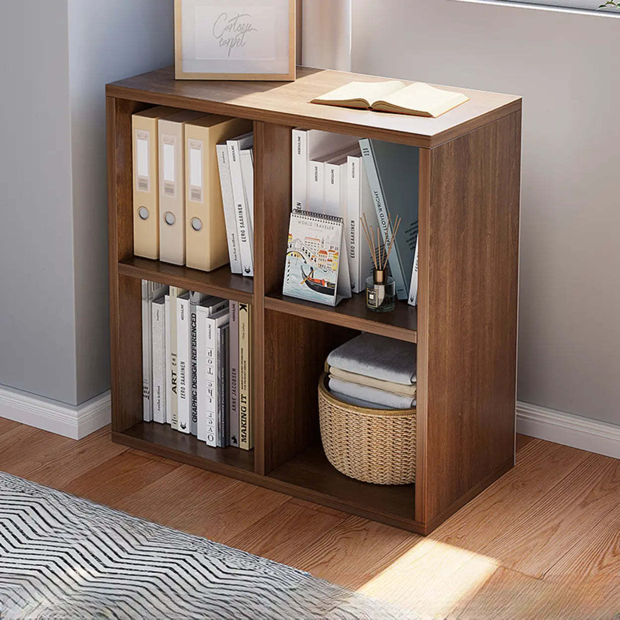 Modular Wood Low Storage Bookcase