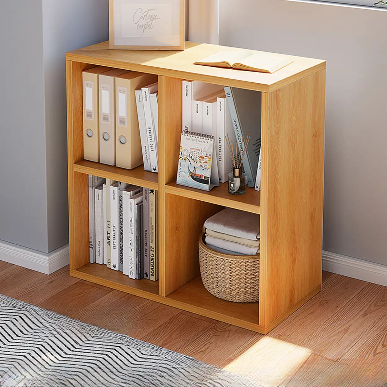 Modular Wood Low Storage Bookcase