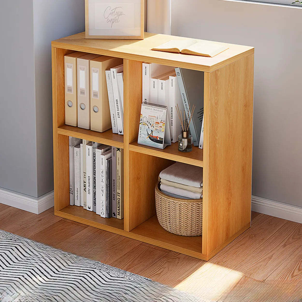 Modular Wood Low Storage Bookcase