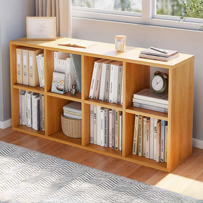 Modular Wood Low Storage Bookcase — Brown