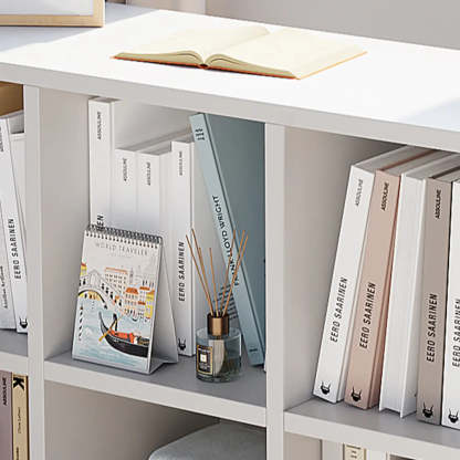 Modular Wood Low Storage Bookcase — White