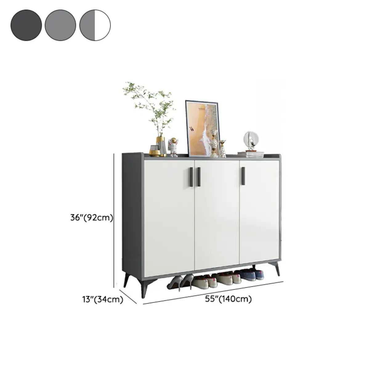 Adjustable Wood Shoe Storage Cabinet