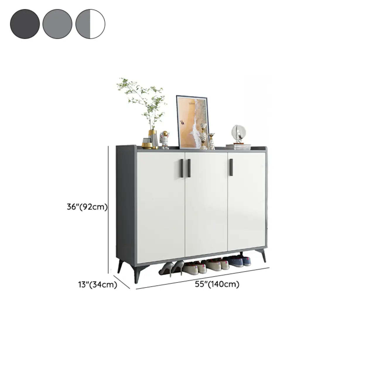 Adjustable Wood Shoe Storage Cabinet