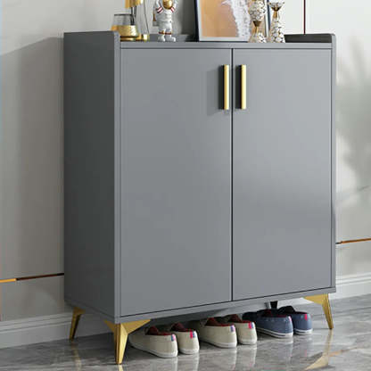 Adjustable Wood Shoe Storage Cabinet — Grey