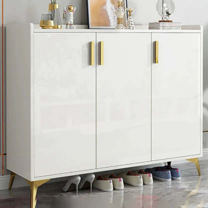 Adjustable Wood Shoe Storage Cabinet — White