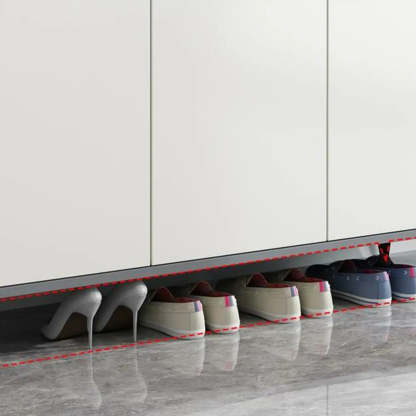 Adjustable Wood Shoe Storage Cabinet — Gray & White