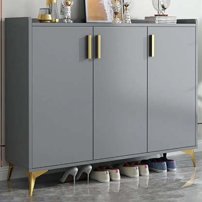 Adjustable Wood Shoe Storage Cabinet — Grey
