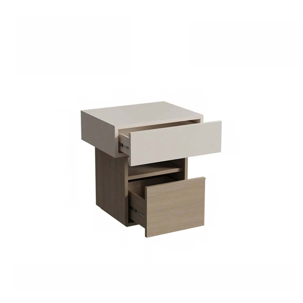 Modern Wood Nightstand with Drawer and Shelf