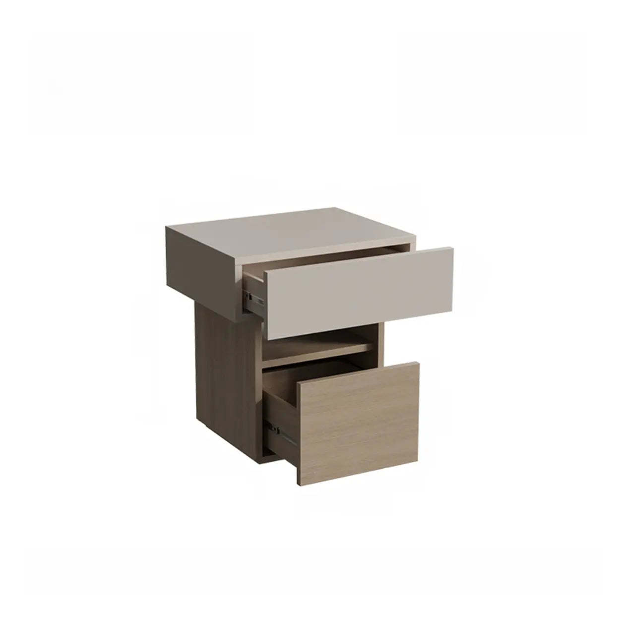 Modern Wood Nightstand with Drawer and Shelf