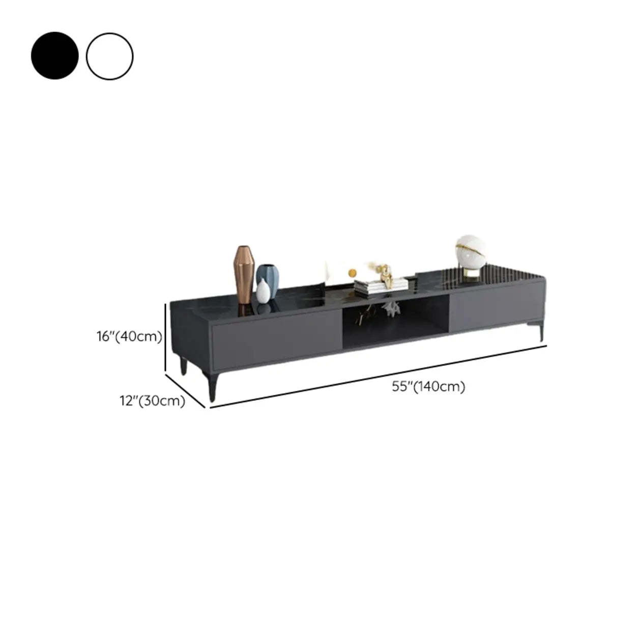 Modern Wood Rectangular Open Storage TV Stand
