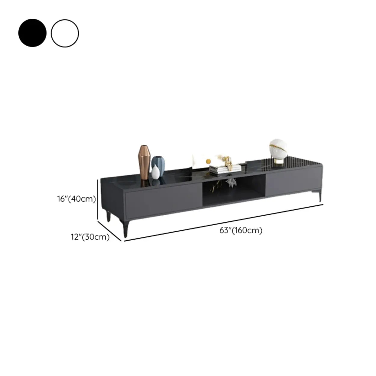 Modern Wood Rectangular Open Storage TV Stand