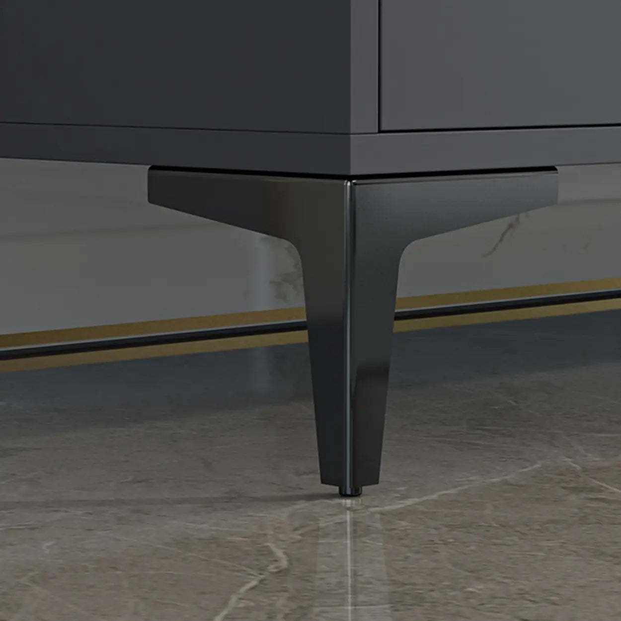 Modern Wood Rectangular Open Storage TV Stand — Black