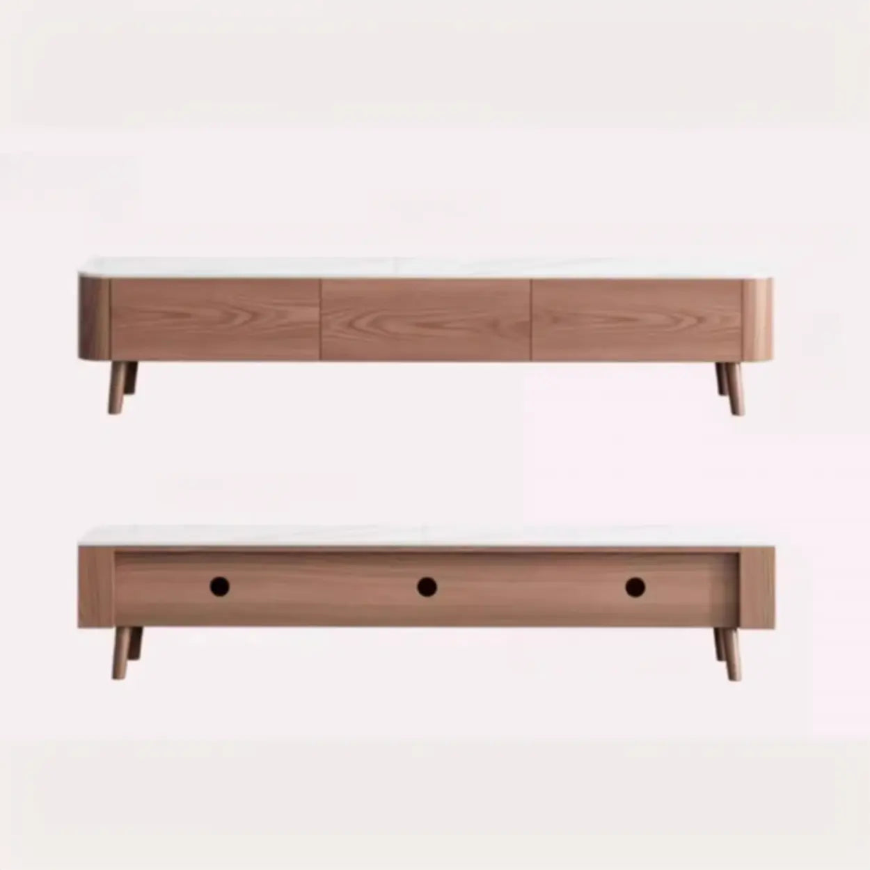 Modern drawers stand wood marble tv stands, Lighom — 94.5" L x 16" W x 16" H