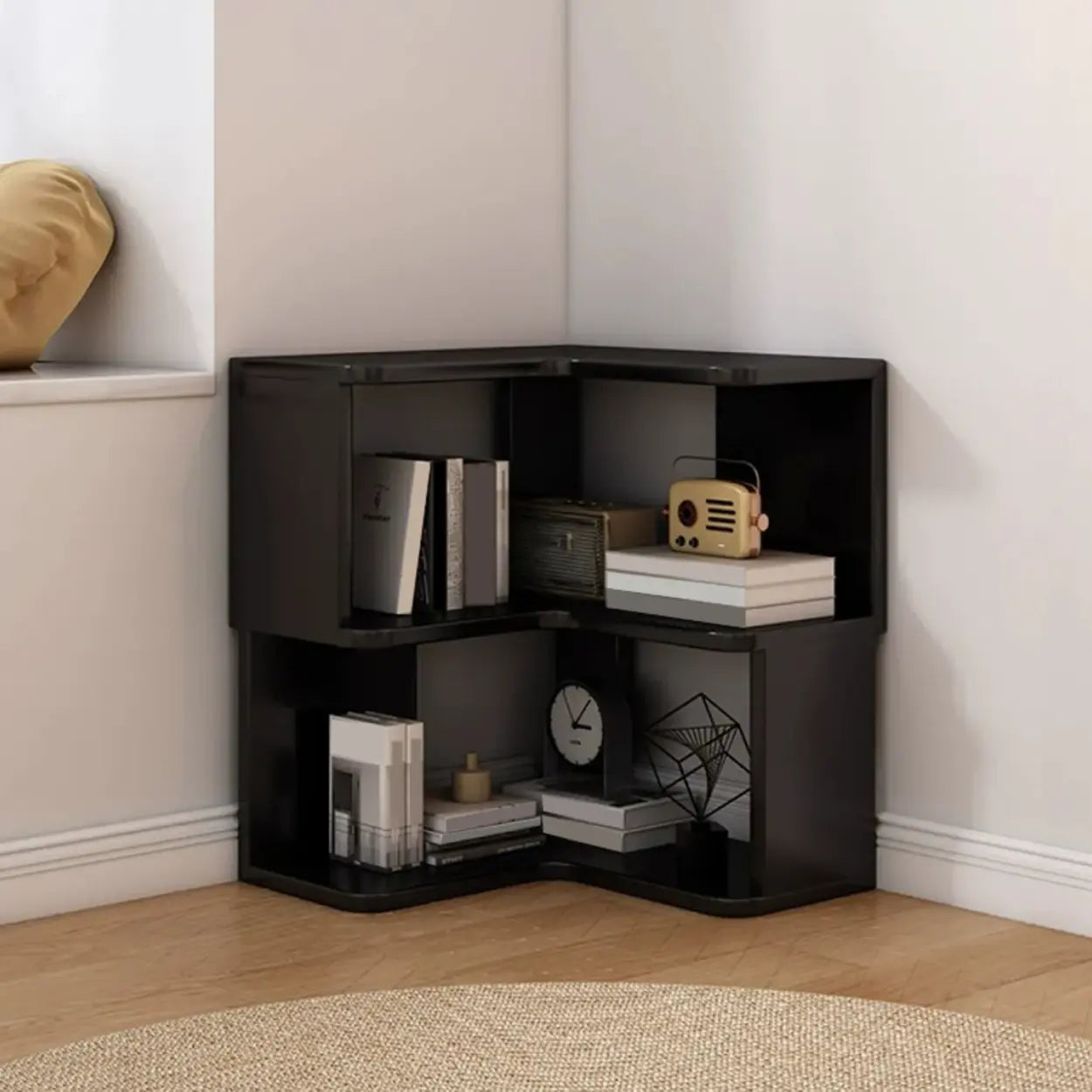 Wood Corner Storage Bookcase