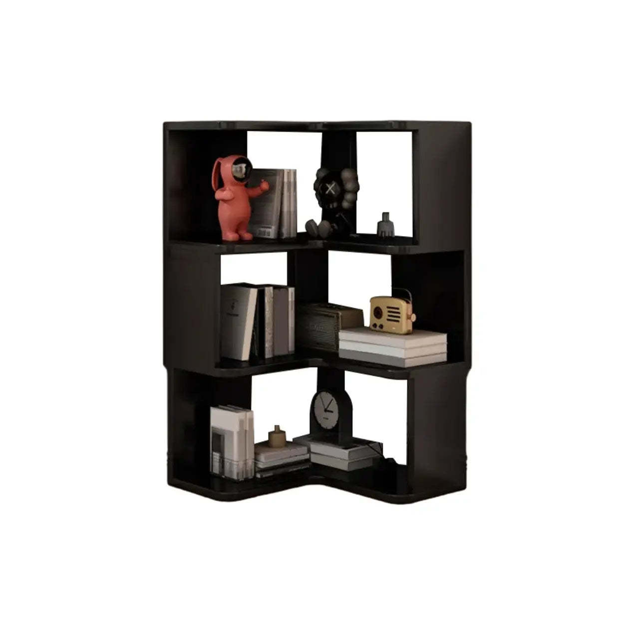 Wood Corner Storage Bookcase