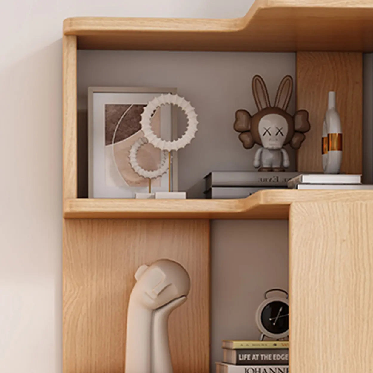 Wood Corner Storage Bookcase