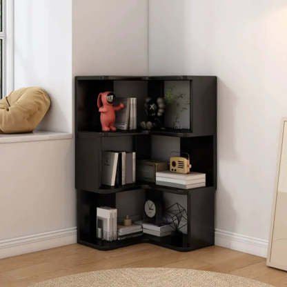 Wood Corner Storage Bookcase