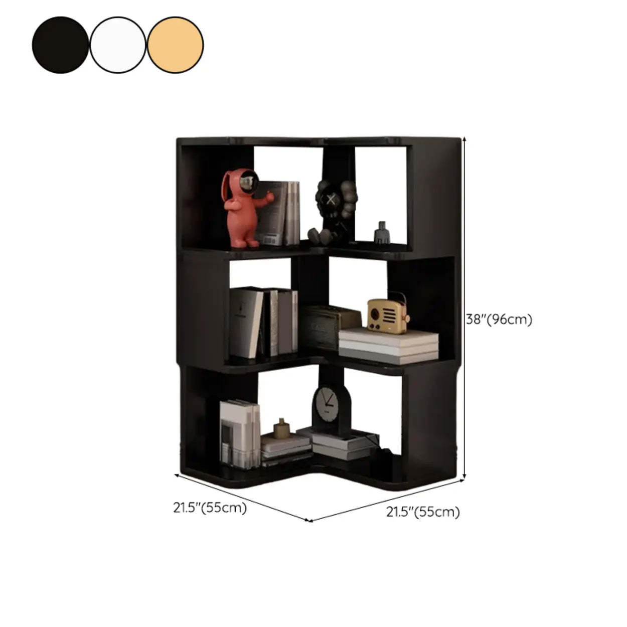 Wood Corner Storage Bookcase