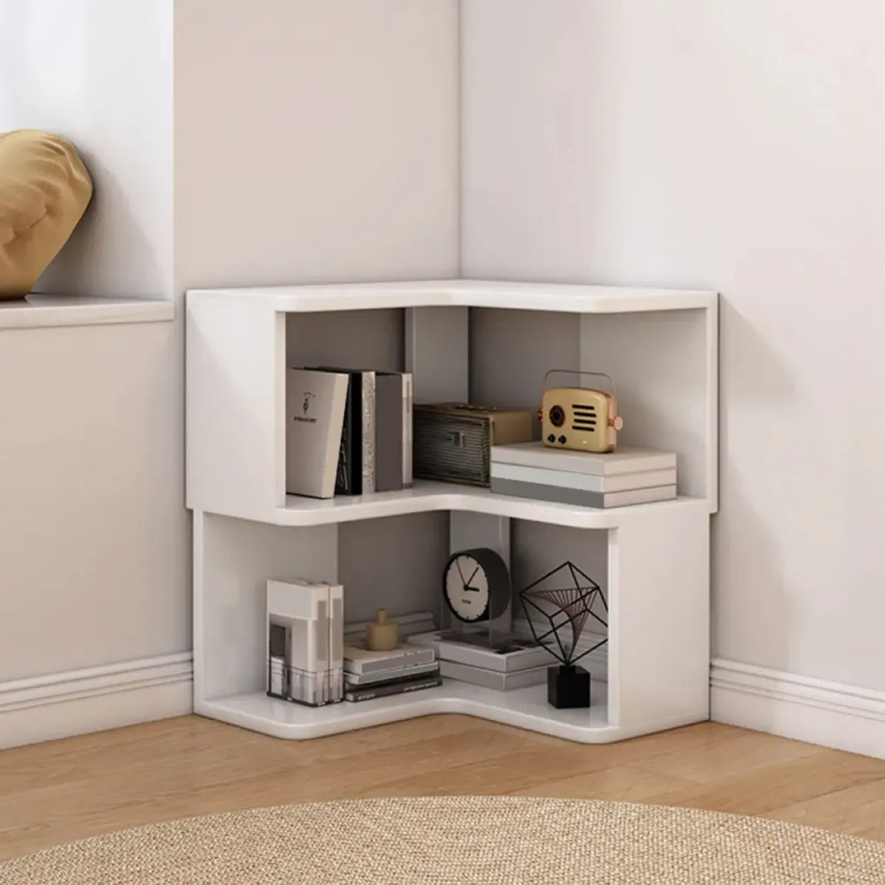 Wood Corner Storage Bookcase
