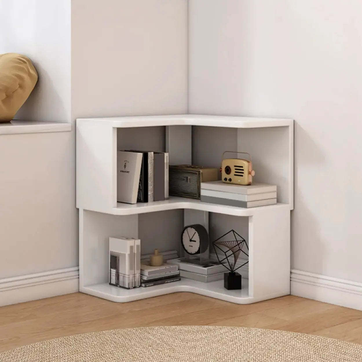 Wood Corner Storage Bookcase