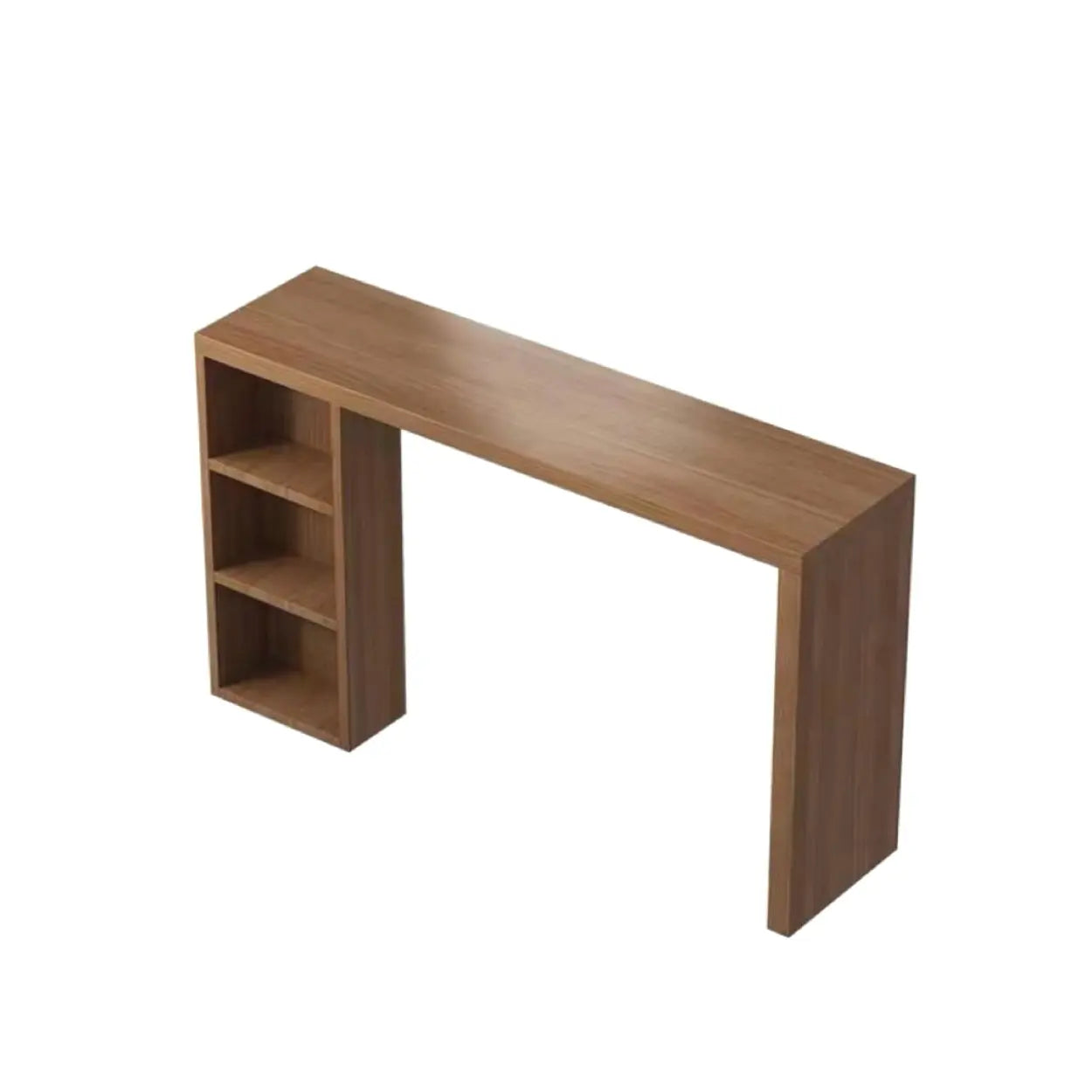 Modern Wood Breakfast Bar Table with Shelves — Table Only