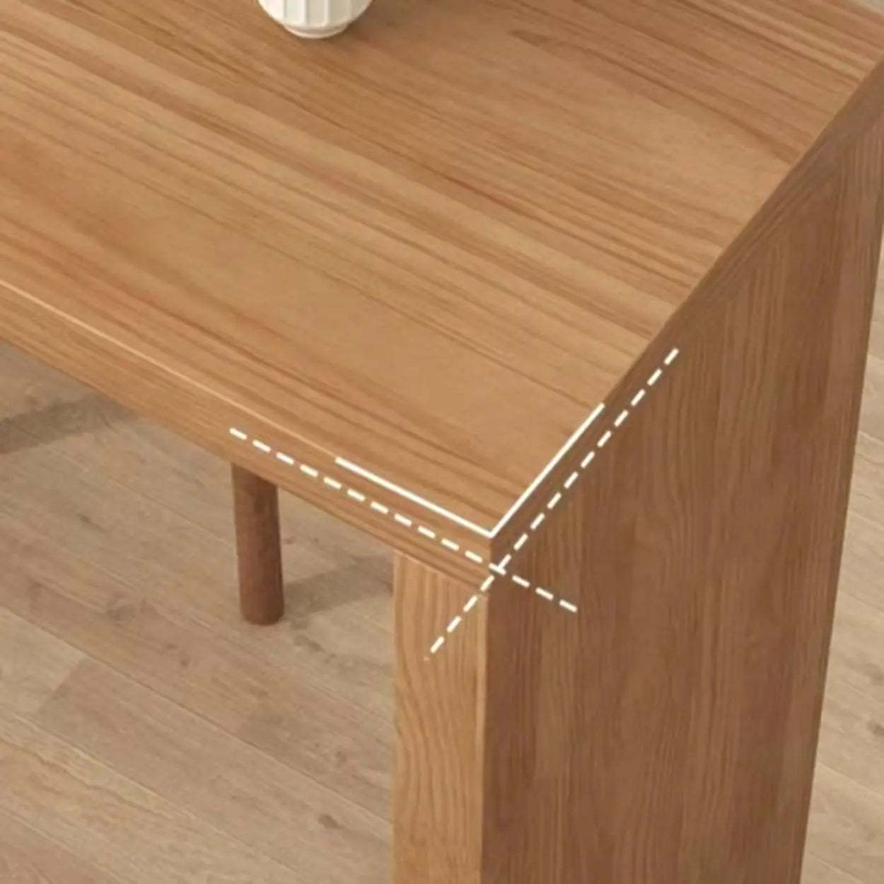 Modern Wood Breakfast Bar Table with Shelves — Table Only