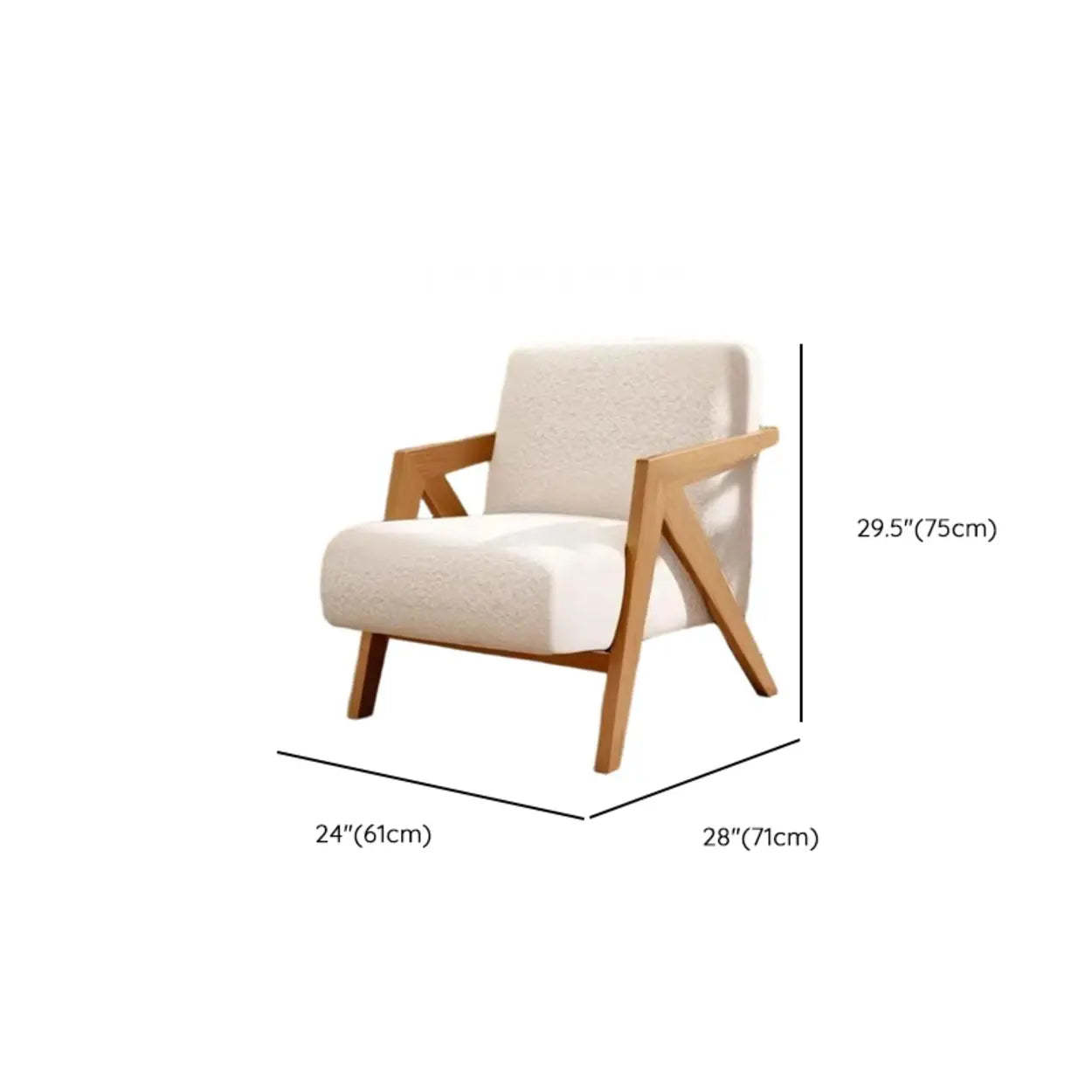 Modern Wood Frame Brown Accent Chair with Arms