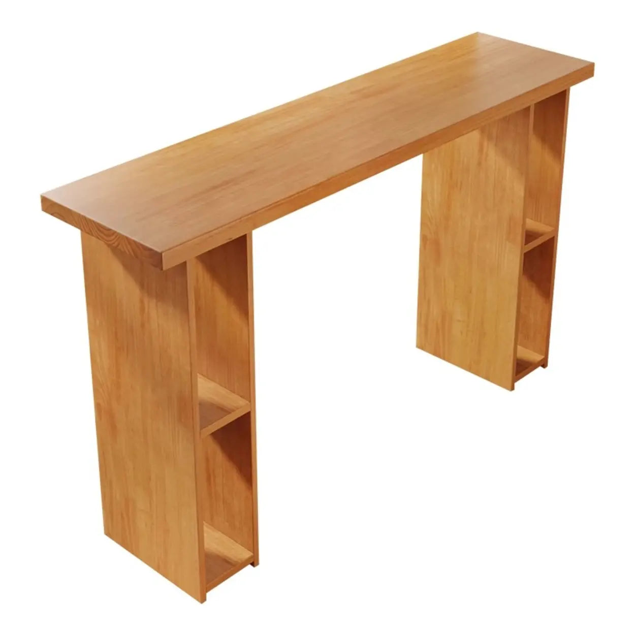 Modern Wood Home Bar Table with Shelves — Table Only
