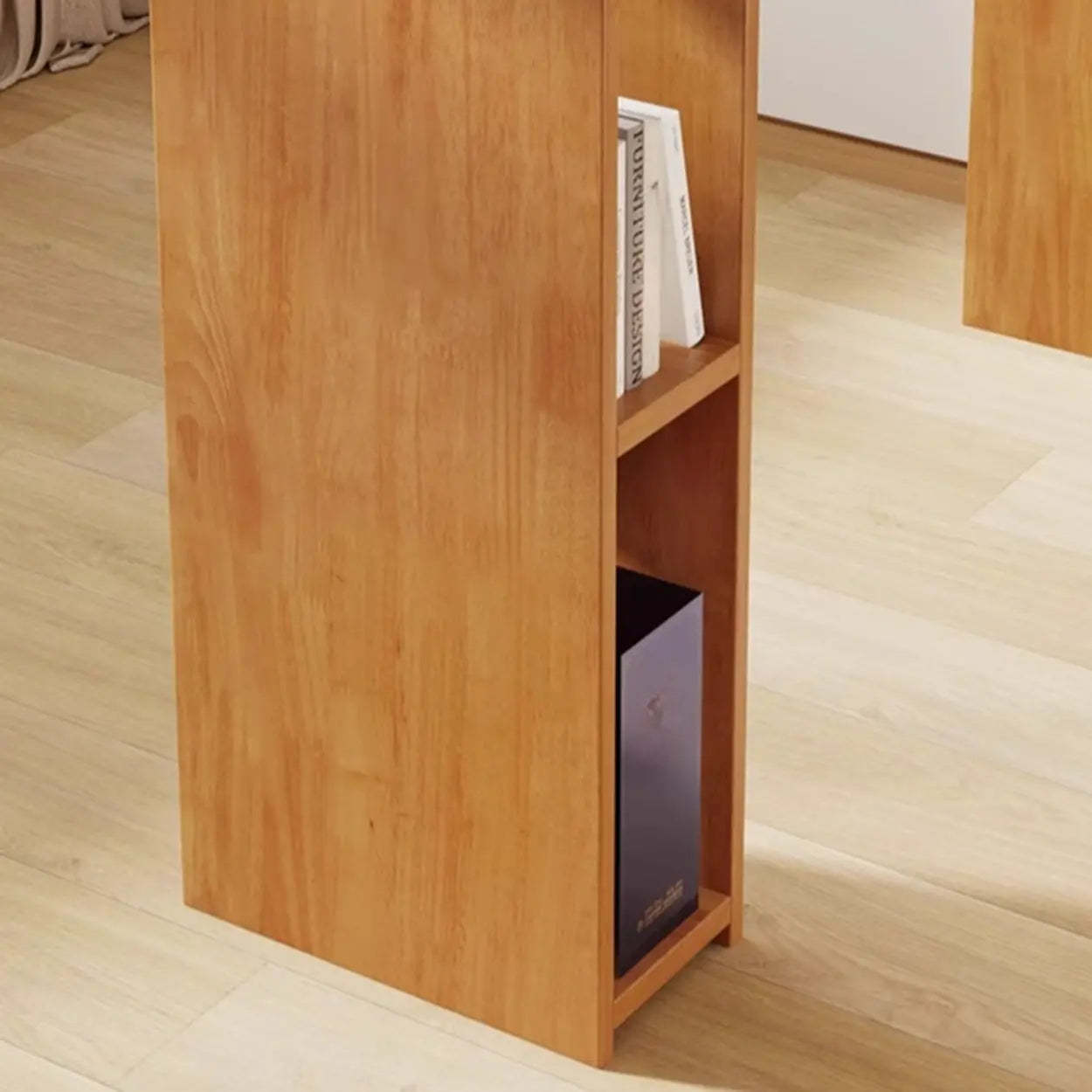 Modern Wood Home Bar Table with Shelves — Table Only