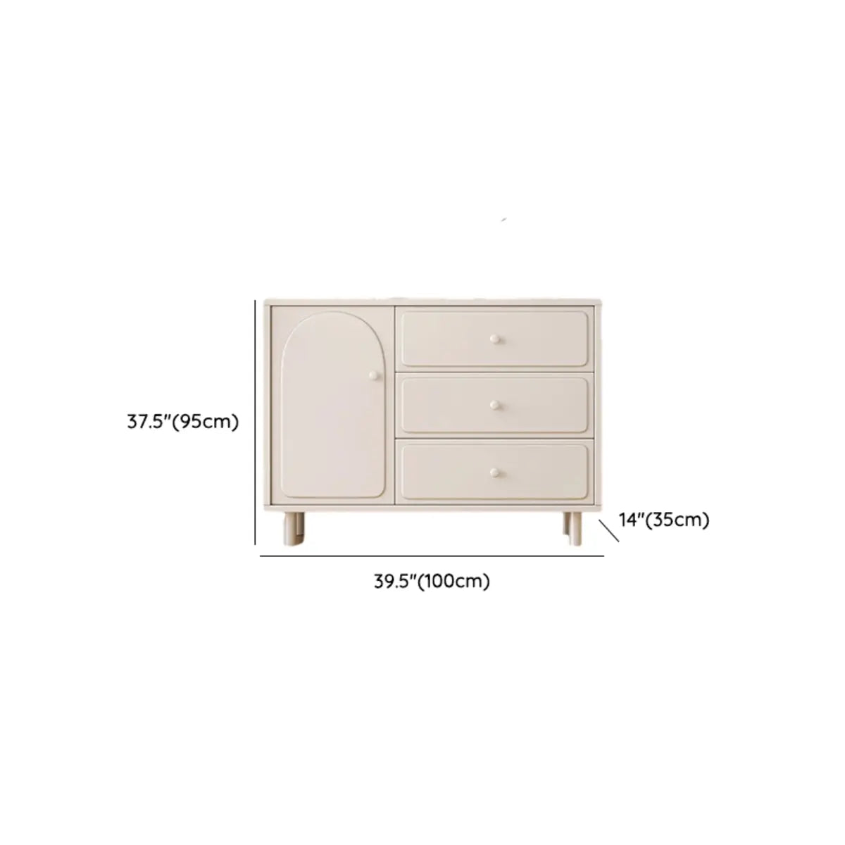 Modish Beige Wood Adjustable Sideboard with Drawers