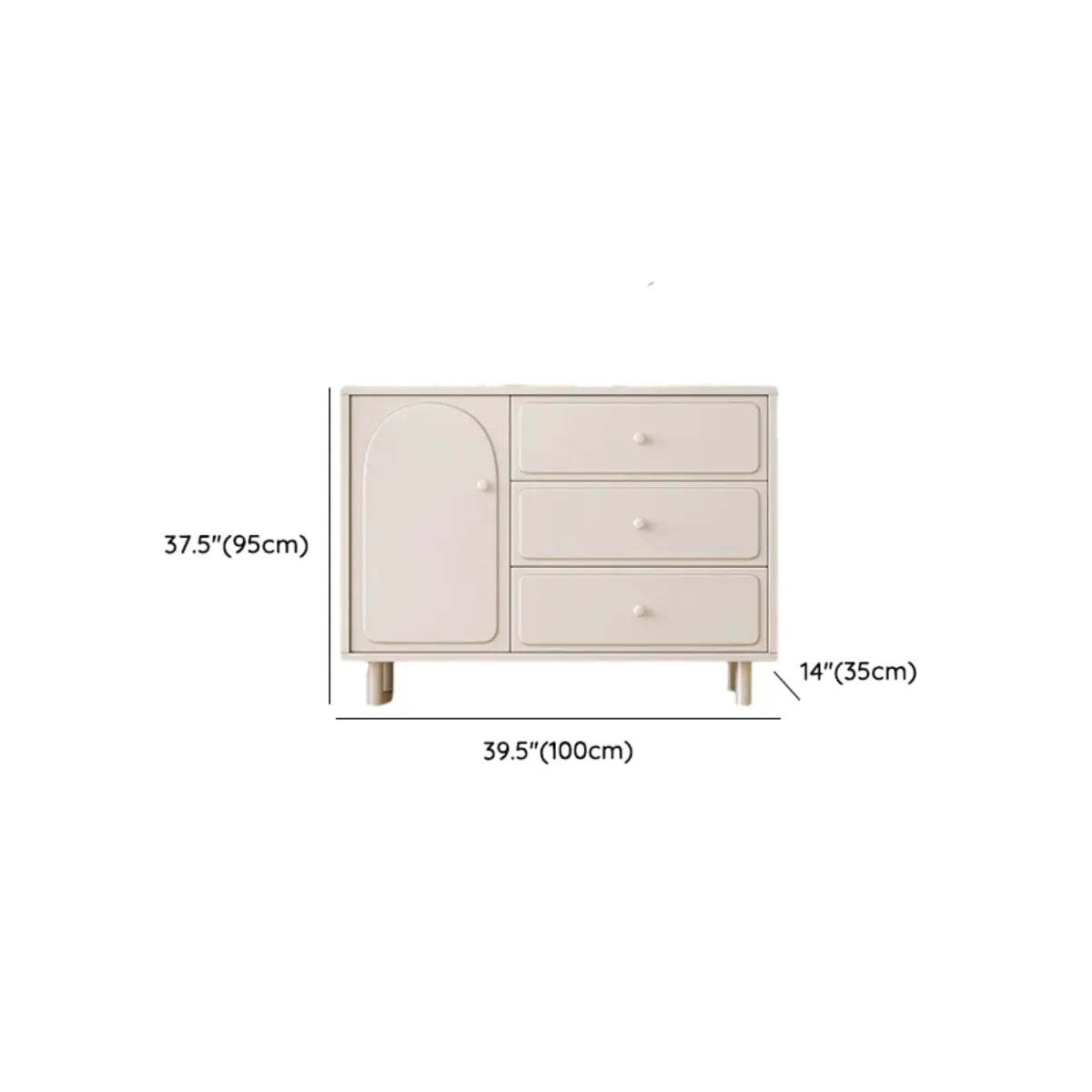 Modish Beige Wood Adjustable Sideboard with Drawers