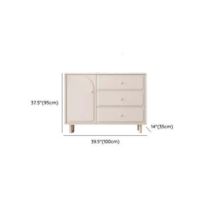 Modish Beige Wood Adjustable Sideboard with Drawers