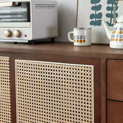 Modish Cherry Wood 4-Drawer Floor Buffet — Cherry Wood