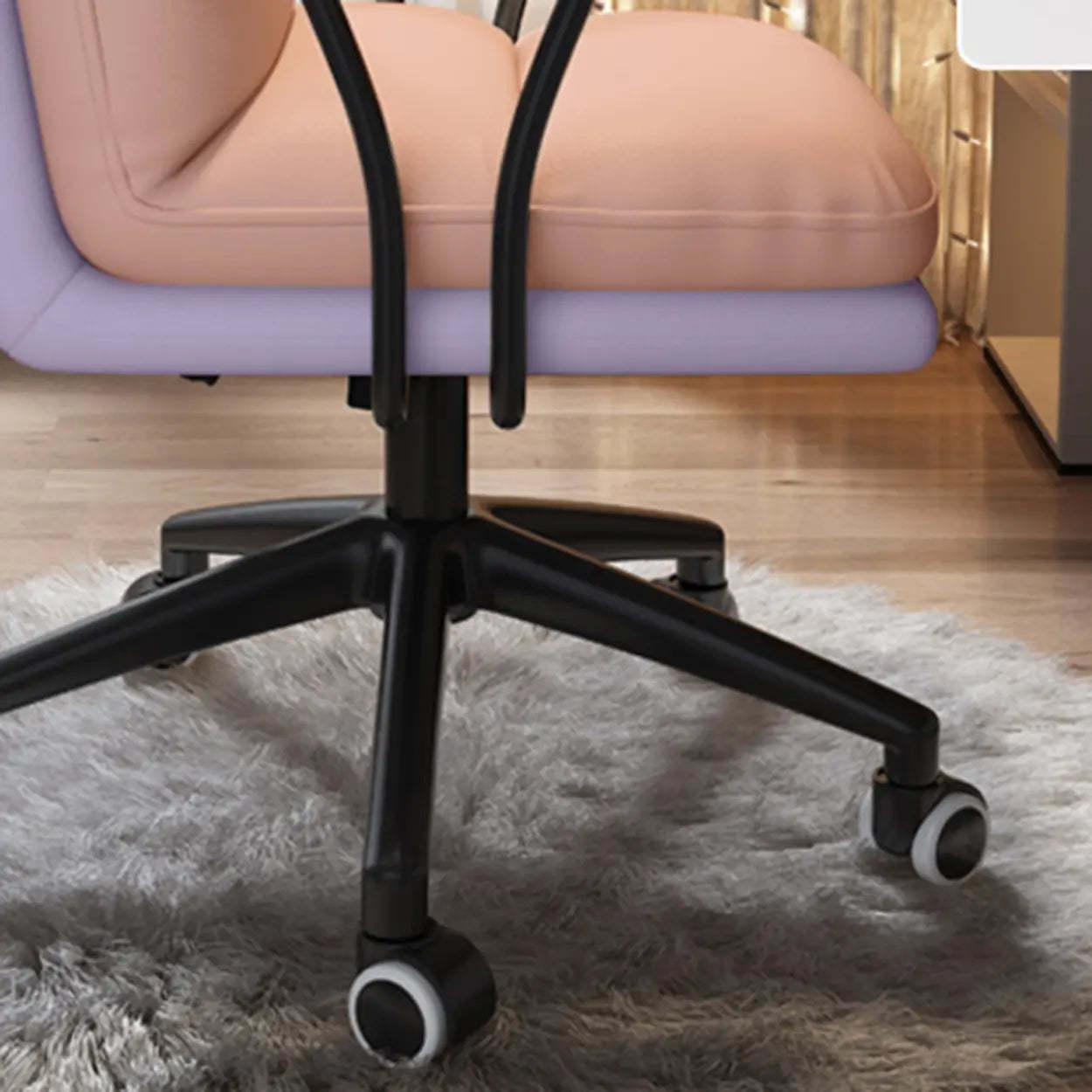 Ergonomic Gray Leather Office Chair with Casters