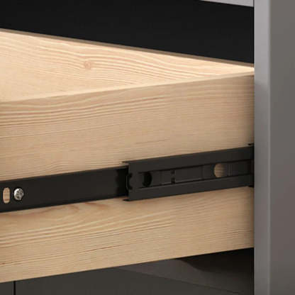Gray Stone Rectangular TV Stand with Drawers — Grey