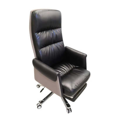 Modish Beige Leather Executive Rotatable Office Chair