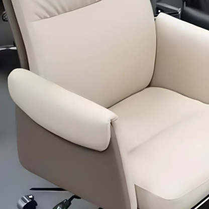 Modish Beige Leather Executive Rotatable Office Chair