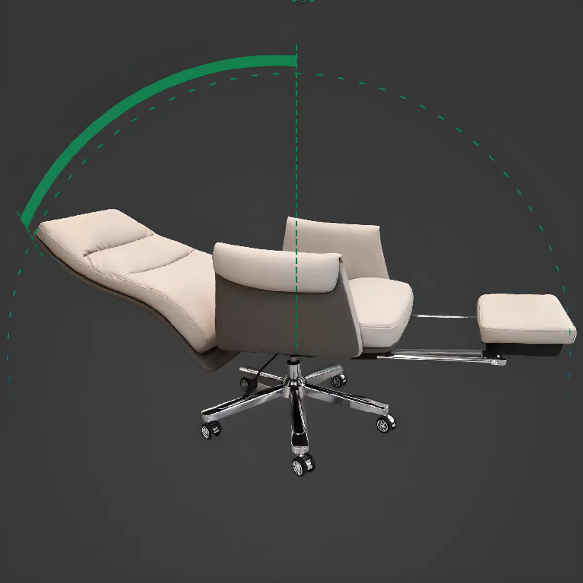 Modish Beige Leather Executive Rotatable Office Chair