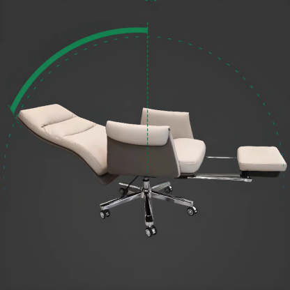 Modish Beige Leather Executive Rotatable Office Chair