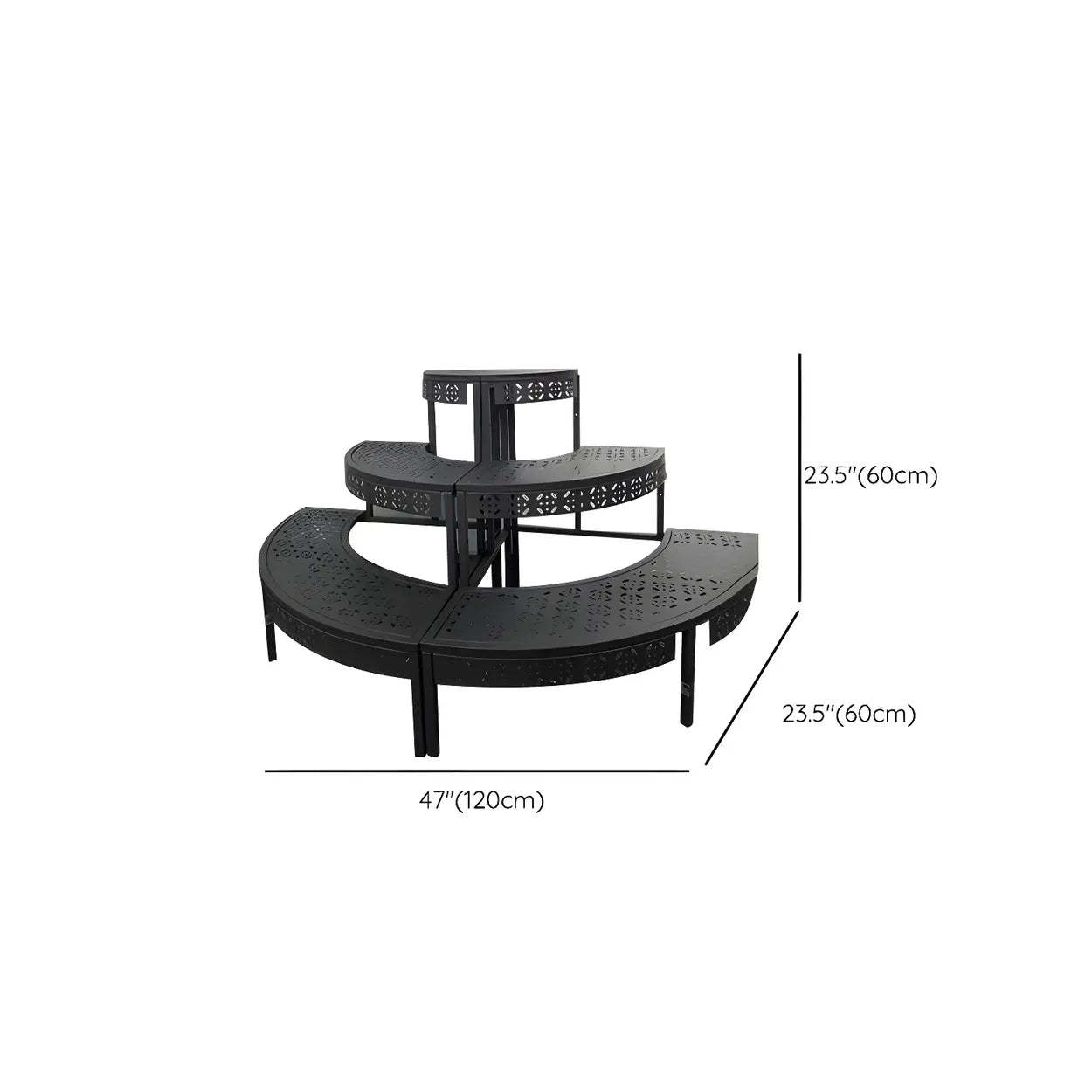 Metal Semi-Circle Balcony Plant Stand